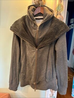 NICHOLAS K Light Gray Knit Zip Hoodie